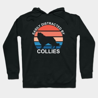 Easily Distracted By Collies - White Text Hoodie